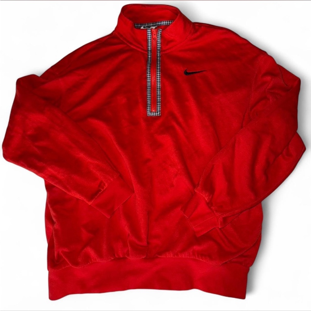 Nike Red Half-Zip Pullover with Black Swoosh